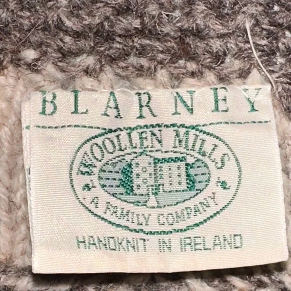 Vintage Blarney Woolen Mills Chunky Wool Patchwork Cardigan Sweater Size: XL - Picture 8 of 13